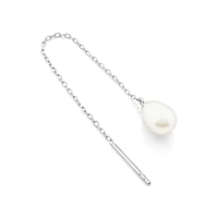 6mm Threader Earrings with Cultured Freshwater Pearls in Sterling Silver