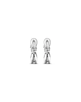 Knot Half Hoop Stud Earrings in Sterling Silver