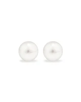 Stud Earrings with 9mm Button Cultured Freshwater Pearls in Sterling Silver