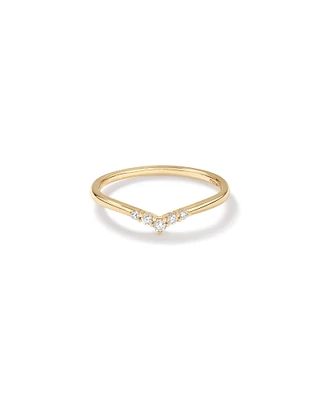 Diamond Chevron Wedding Band in 14kt Yellow Gold