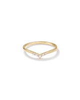 Diamond Chevron Wedding Band in 14kt Yellow Gold