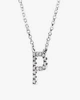 A' Initial necklace with 0.10 Carat TW of Diamonds in 10kt White Gold
