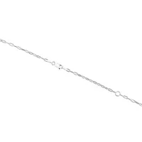 2mm Wide Hollow Paperclip Chain in 10kt White Gold