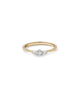 0.15 Carat TW Three Stone Pear Cut Diamond Promise Ring in 10kt Yellow and White Gold