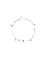 20cm (8") Bead Station Bracelet in Sterling Silver