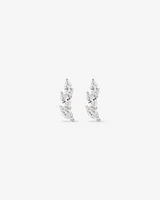 0.96 Carat TW Floret Laboratory-Grown Diamond Climber Earrings in 10kt White Gold