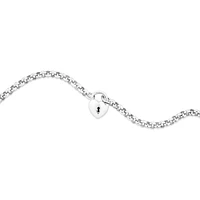 45cm (18") 5mm-5.5mm Width Heart Padlock Belcher Necklace in Sterling Silver