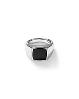 Ring with Black Onyx in Sterling Silver