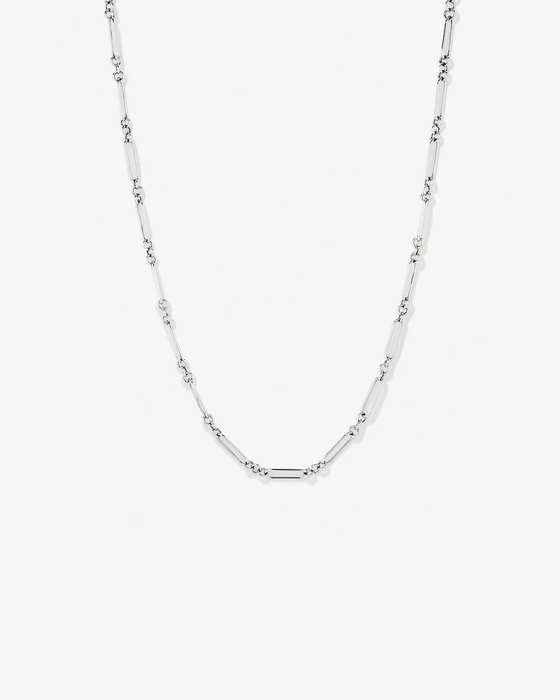 50cm (20") 3.5mm Width Paperclip 3 and 1 Alternating Chain Necklace in Sterling Silver