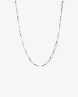 50cm (20") 3.5mm Width Paperclip 3 and 1 Alternating Chain Necklace in Sterling Silver