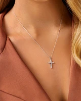 Cross Pendant with 0.50 Carat TW of Diamonds in 10kt White Gold