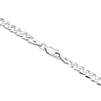 3.55mm Wide Flat Bevelled Curb Chain in 10kt White Gold