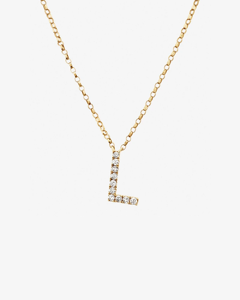 "K" Initial Necklace with 0.10 Carat TW of Diamonds in 10kt Yellow Gold