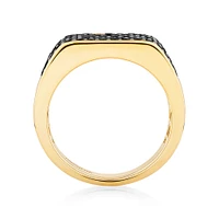 Black Diamond Ring with 1.70TW of Diamonds in 10kt Yellow Gold