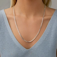 Gourmette en argent sterling de 60 cm, largeur de 4,3 mm