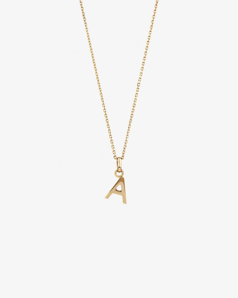 "H" Initial Pendant with Chain in 10kt Yellow Gold