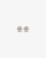 0.25 Carat TW Round Brilliant Diamond Solitaire Bezel Set Stud Earrings in 18kt White Gold