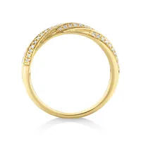0.15 Carat TW Diamond Twisted Wedding Band in 14kt Yellow Gold