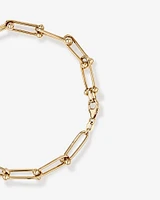 Ball and Oval Link Bracelet in 10kt Yellow Gold