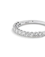 Carat TW Claw Set Laboratory-Grown Diamond Wedding Ring in 14kt White Gold