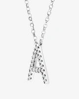 A' Initial necklace with 0.10 Carat TW of Diamonds in 10kt White Gold