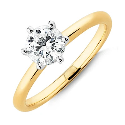 Michael Hill Solitaire Engagement Ring with a Carat TW Diamond with the De Beers Code of Origin in 18kt Yellow & White Gold