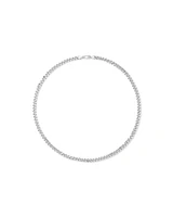 55cm (22") 5.3mm Width Bevelled Curb Chain Necklace in Sterling Silver