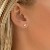 G Initial Single Stud Earring in 10kt Yellow Gold