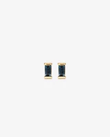 Stud Earrings with London Blue Topaz in 10kt Yellow Gold