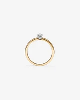 0.22 Carat TW Round Brilliant Diamond Solitaire Engagement Ring with Hidden Halo in 14kt Yellow and White Gold