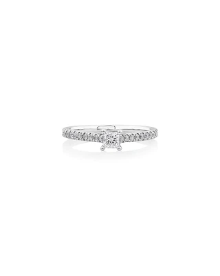 Bague de fiançailles en or blanc 14 K avec diamants totalisant 0,50 ct