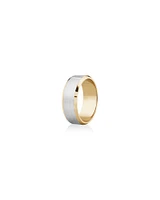 Men's Wedding Band in 10kt Yellow & White Gold