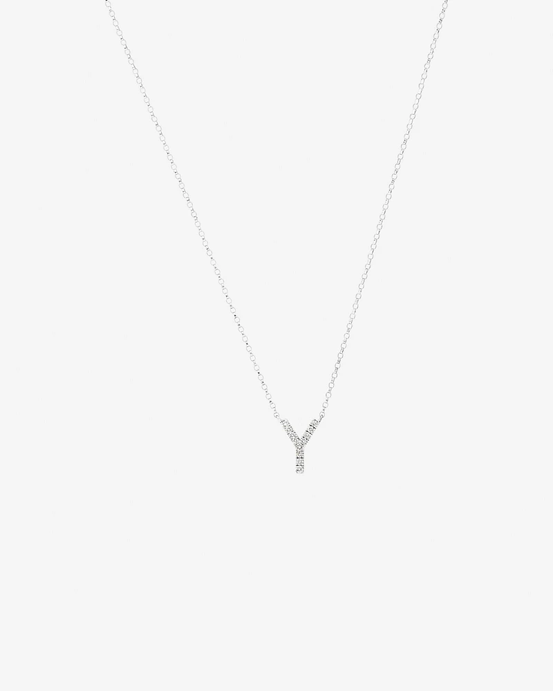 A' Initial necklace with 0.10 Carat TW of Diamonds in 10kt White Gold