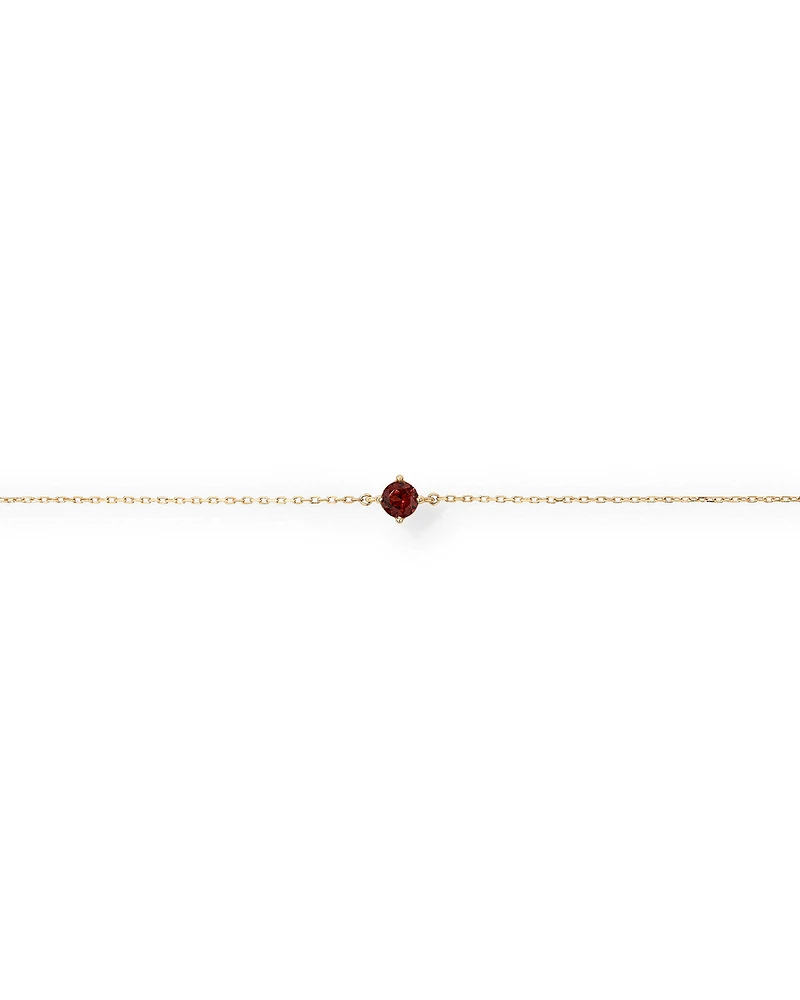 19cm (7.5") Bracelet with Garnet in 10kt Yellow Gold