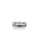 Bague en tungstène gris saphir pour homme, 6 mm