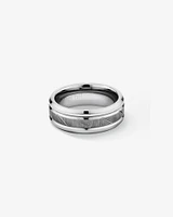 Bague en tungstène de saphir gris pour homme