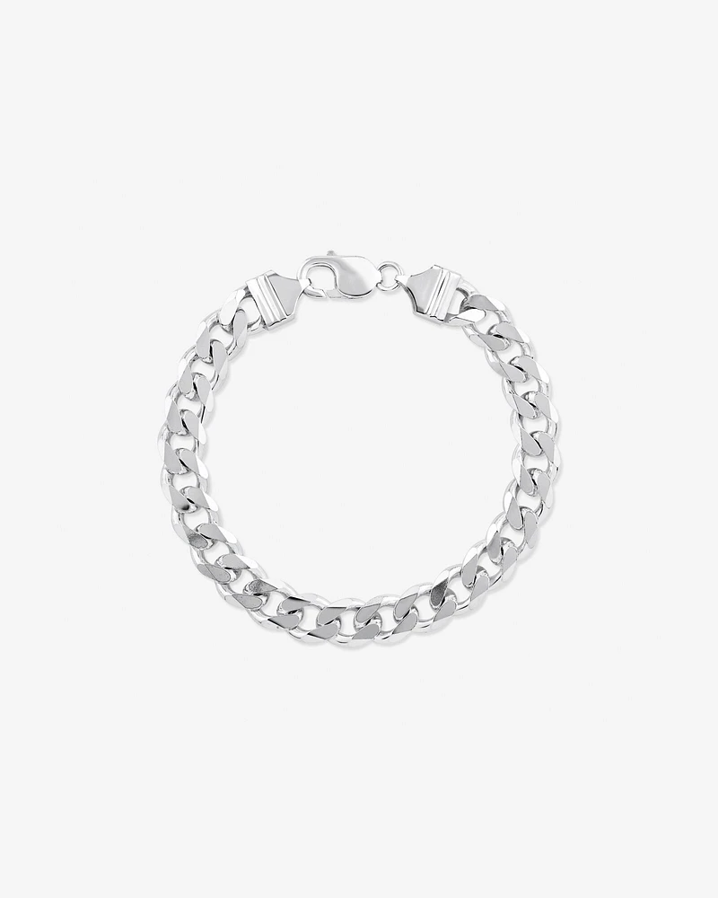 21cm (8.5") 9mm Width Men's Curb Bracelet in Sterling Silver