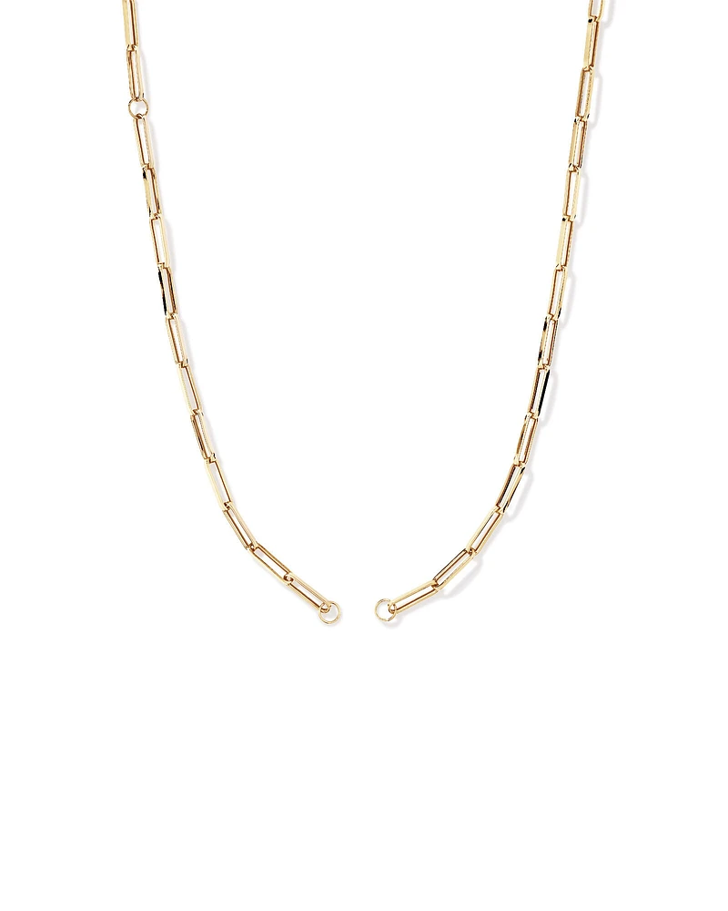 50cm (20") Square Paperclip Open Pendant Chain in 10kt Yellow Gold