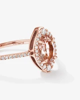 Halo Ring with Morganite & 0.20 Carat TW of Diamonds in 10kt Rose Gold