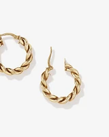 Croissant Twist 15mm Hoop Earrings in 10kt Yellow Gold