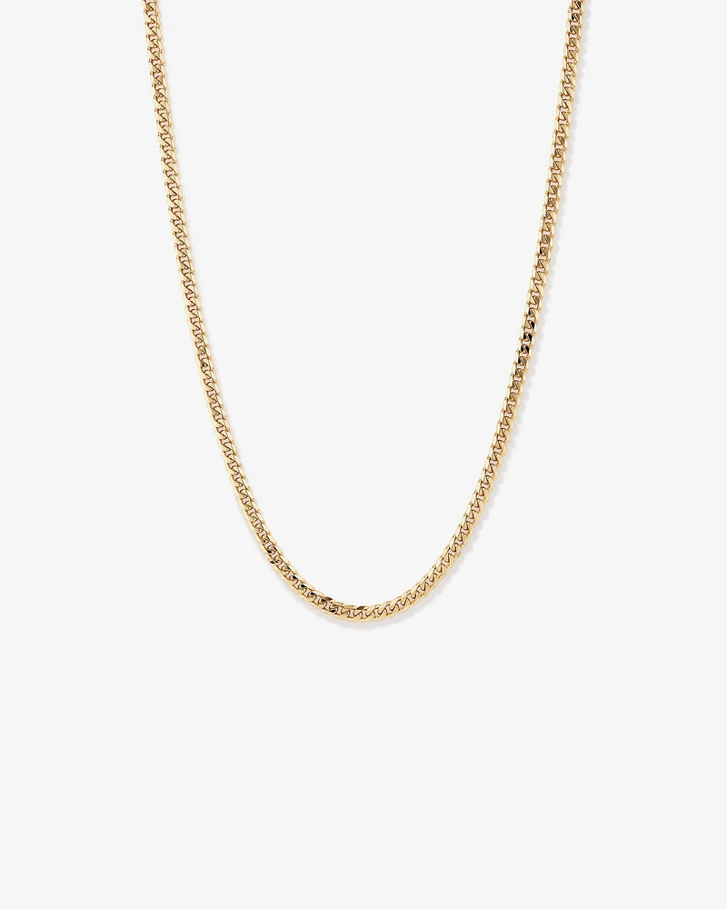 55cm (22") 5.1mm Width Solid Concave Bevelled Curb Chain in 10kt Yellow Gold