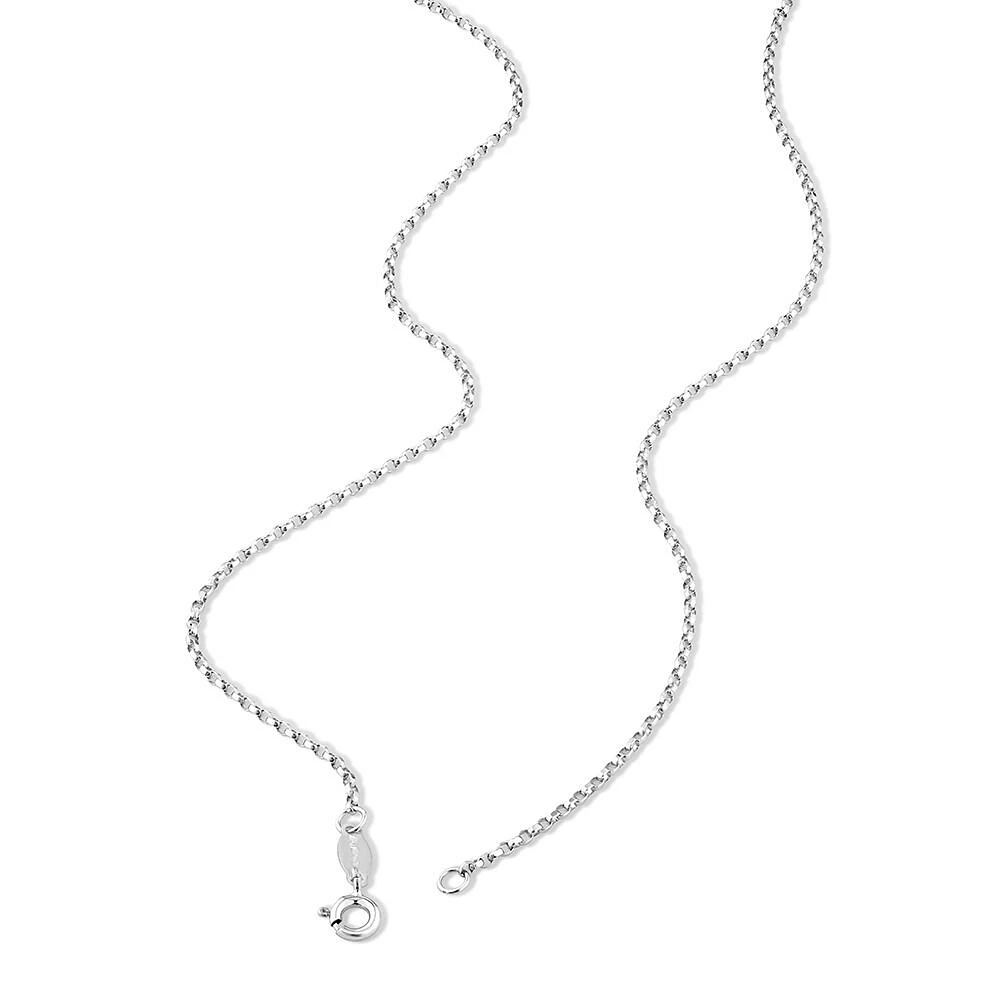 50cm (20") 1mm-1.5mm Width Diamond Cut Belcher Chain in 18kt White Gold