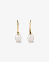 Drop Earrings with Cultured Freshwater Pearl in 10kt Yellow Gold