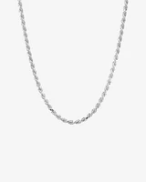 50cm (20") 3.5mm-4mm Width Rope Chain in Sterling Silver