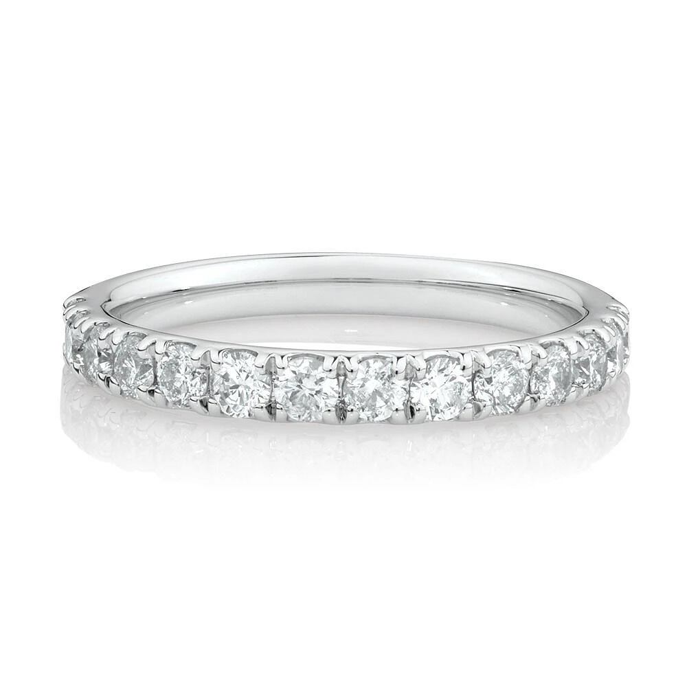 Alliance Evermore en or blanc 14 K avec diamants totalisant 0,75 ct