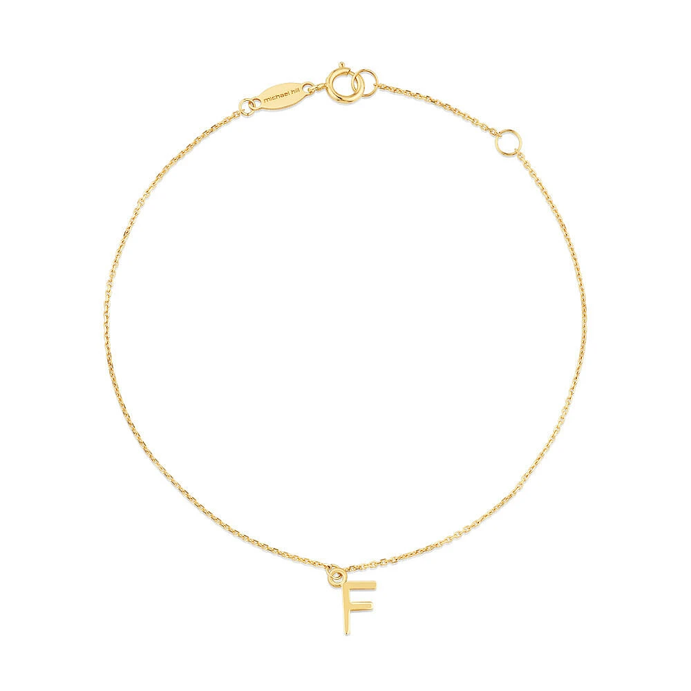 19cm (7.5") C Initial Bracelet in 10kt Yellow Gold