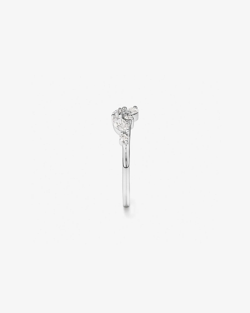 0.57 Carat TW Vines Laboratory-Grown Diamond Ring in 10kt White Gold