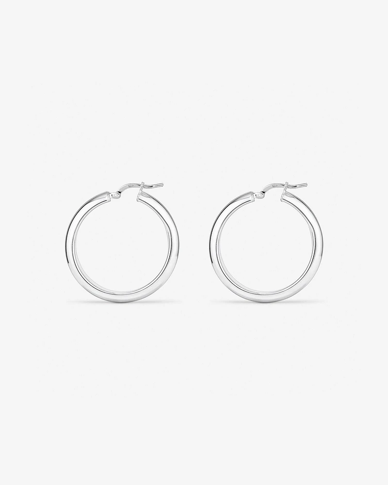 25mm Hoop Earrings in Sterling Silver