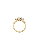 Bague de fiançailles en or blanc 14 K avec diamants totalisant 0,78 ct