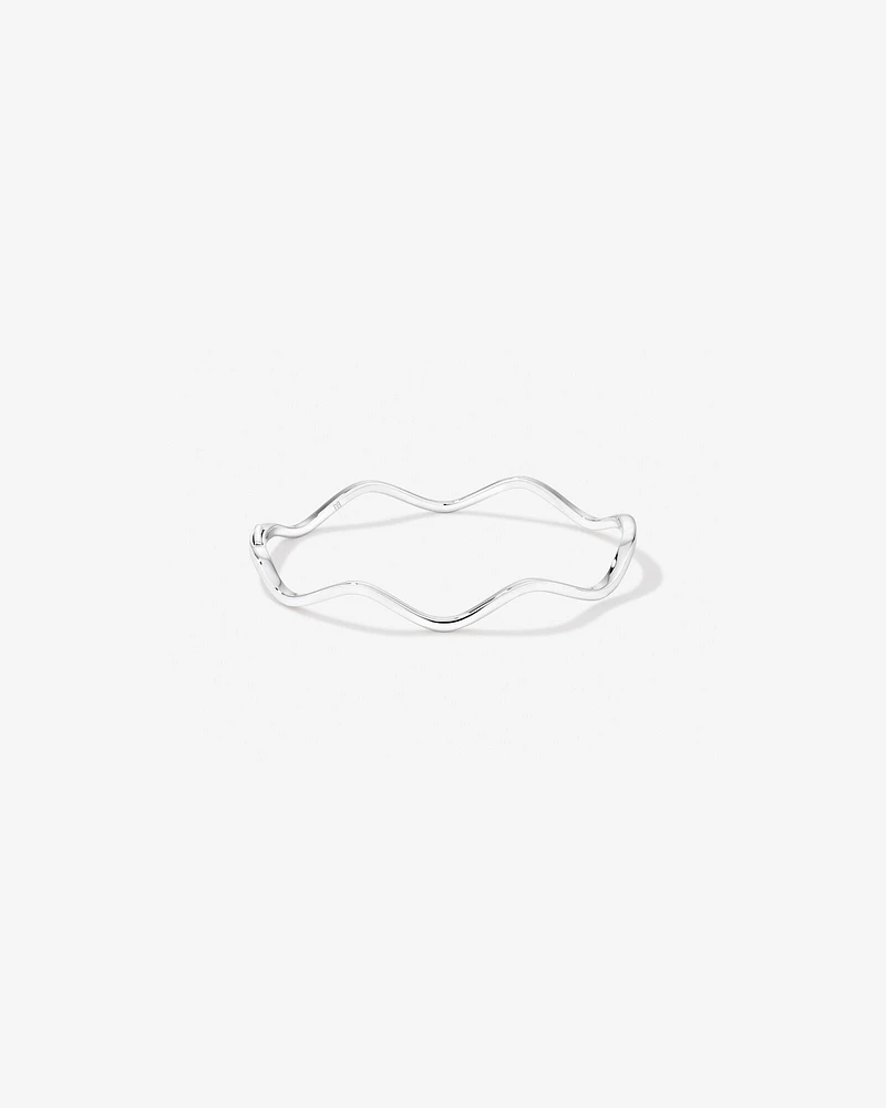 Wave Bangle in Sterling Silver